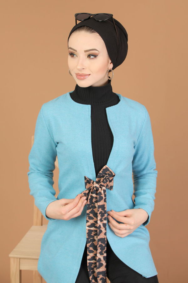 Kuşaklı Ceket Bebe Mavi - 8219 Mavi - 8219