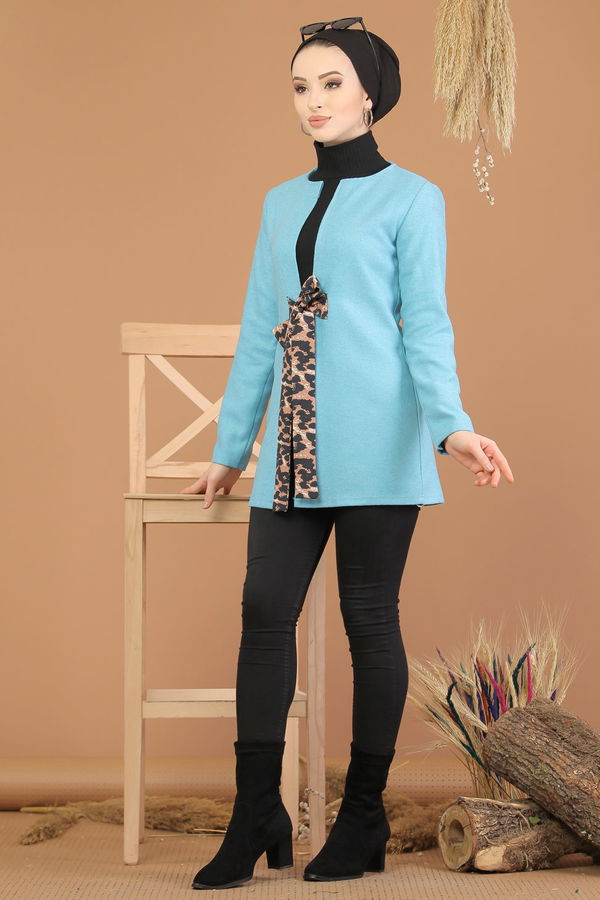 Kuşaklı Ceket Bebe Mavi - 8219 Mavi - 8219