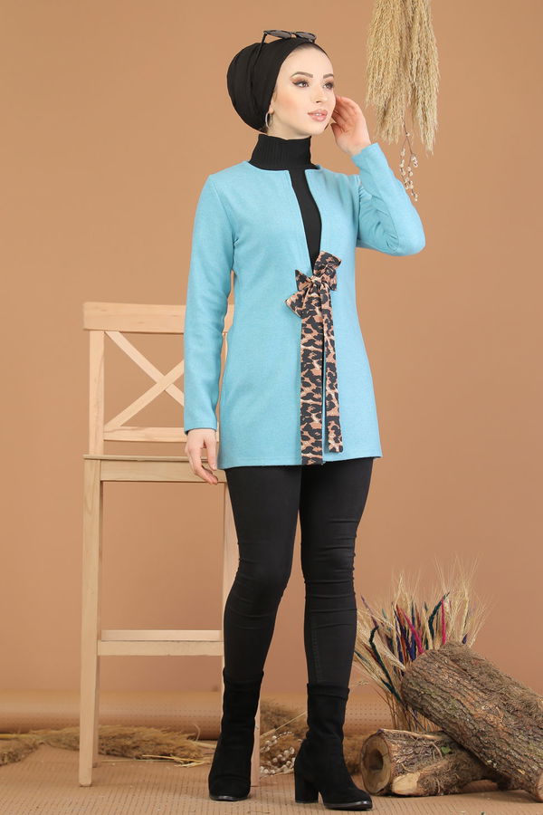 Kuşaklı Ceket Bebe Mavi - 8219 Mavi - 8219