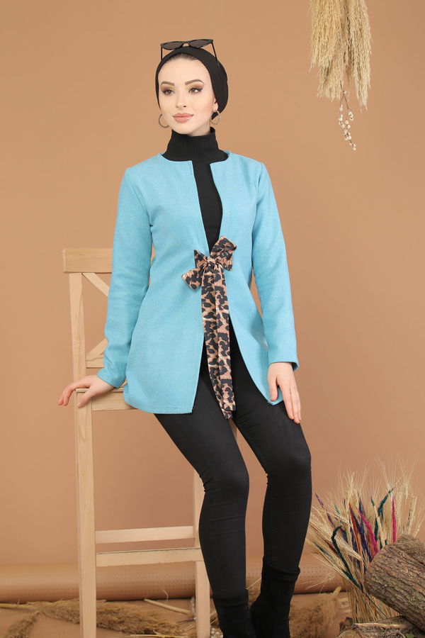 Kuşaklı Ceket Bebe Mavi - 8219 Mavi - 8219