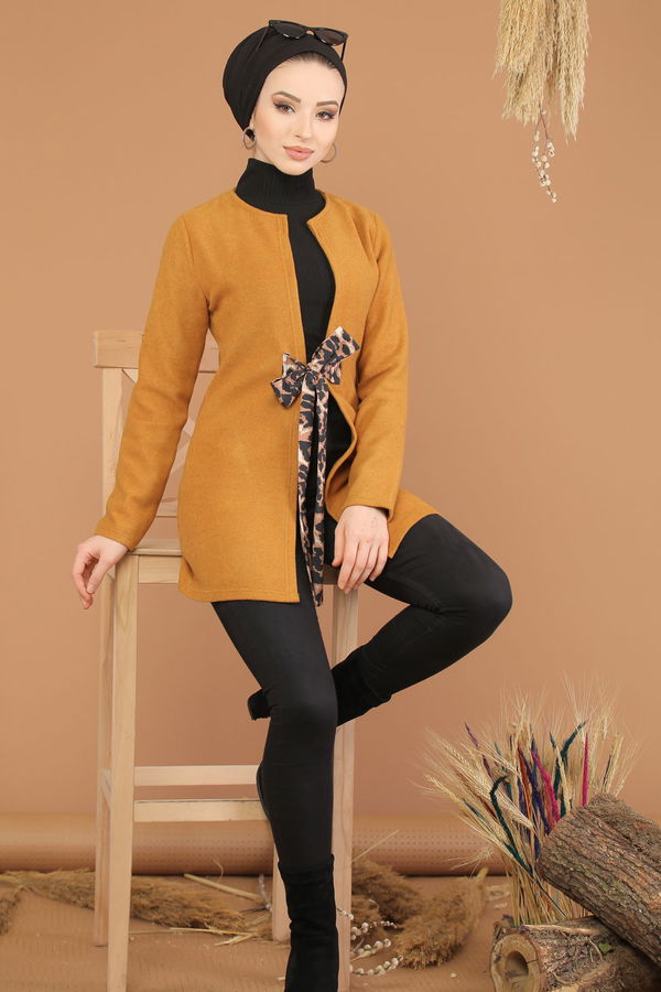 Kuşaklı Ceket Camel - 8219 Taba - 8219