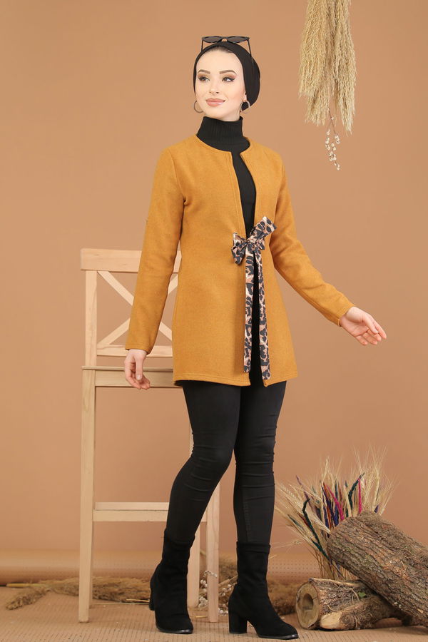 Kuşaklı Ceket Camel - 8219 Taba - 8219