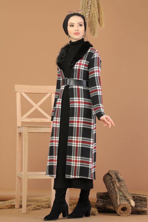 Kürk Detay Kap Bordo - 8228 Bordo - 8228