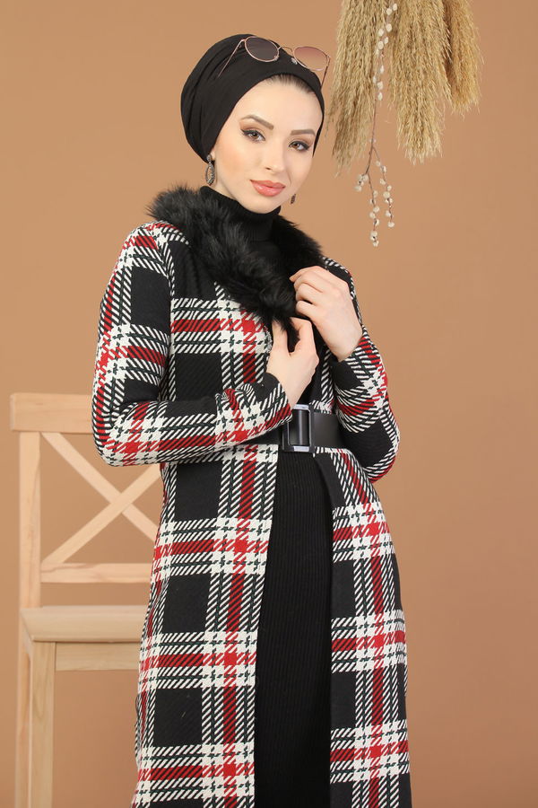 Kürk Detay Kap Bordo - 8228 Bordo - 8228