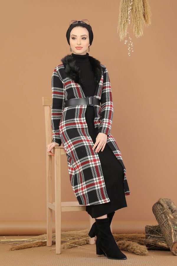Kürk Detay Kap Bordo - 8228 Bordo - 8228