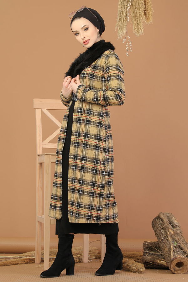 Kürk Detay Kap Hardal - 8228 Sarı - 8228 Sarı