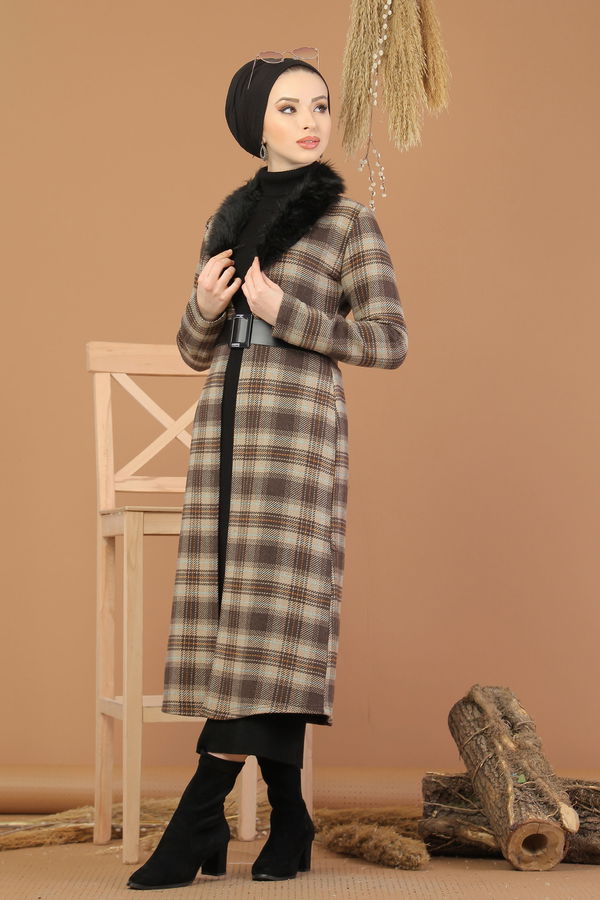 Kürk Detay Kap Kahve - 8228 Kahverengi - 8228