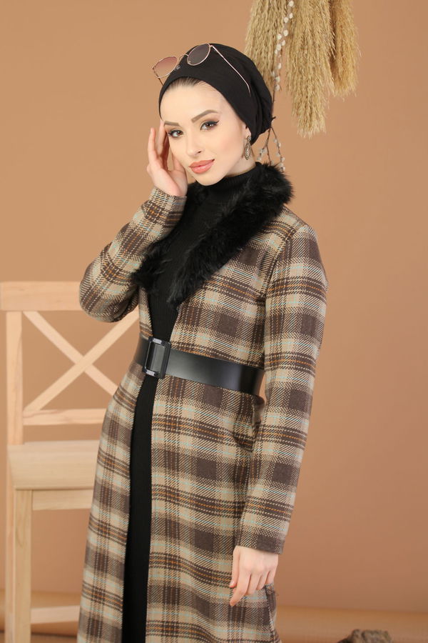 Kürk Detay Kap Kahve - 8228 Kahverengi - 8228