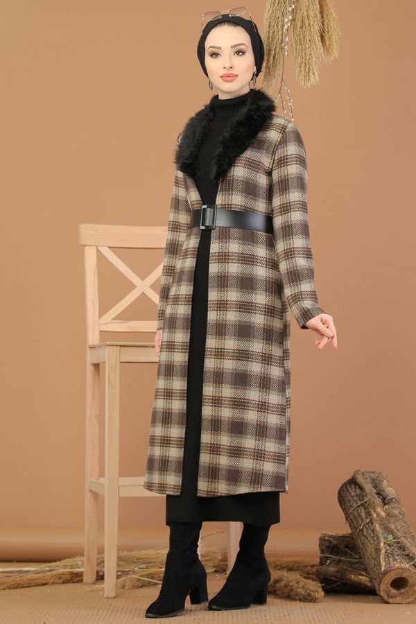 Kürk Detay Kap Kahve - 8228 Kahverengi - 8228
