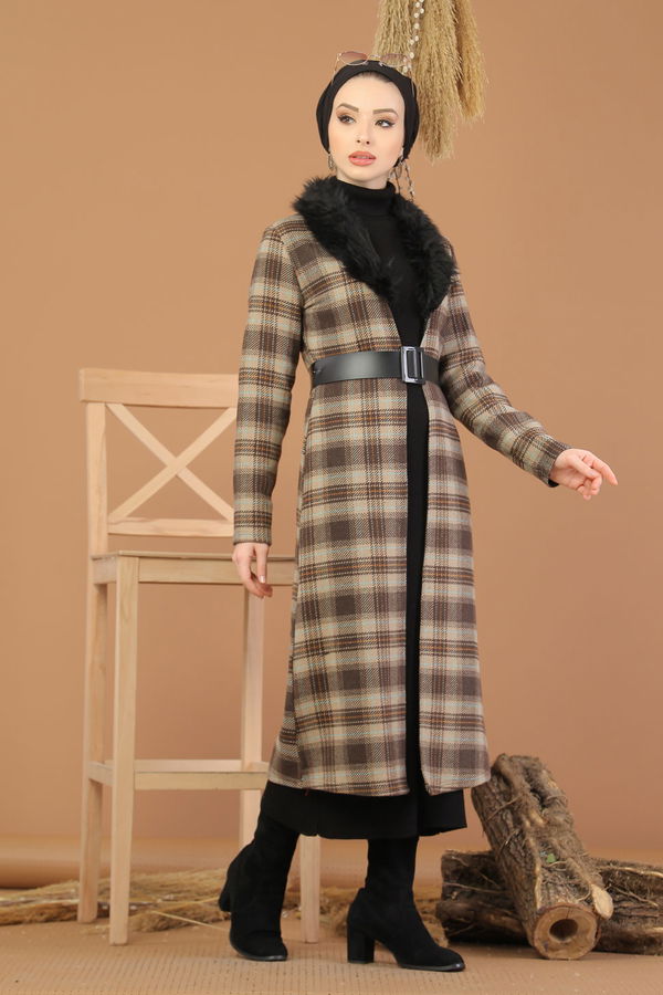 Kürk Detay Kap Kahve - 8228 Kahverengi - 8228
