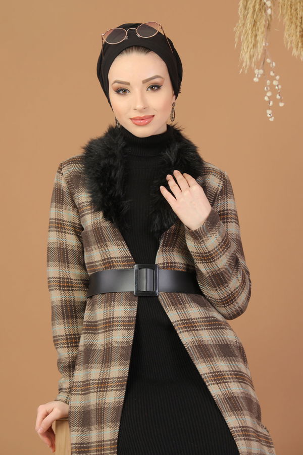 Kürk Detay Kap Kahve - 8228 Kahverengi - 8228
