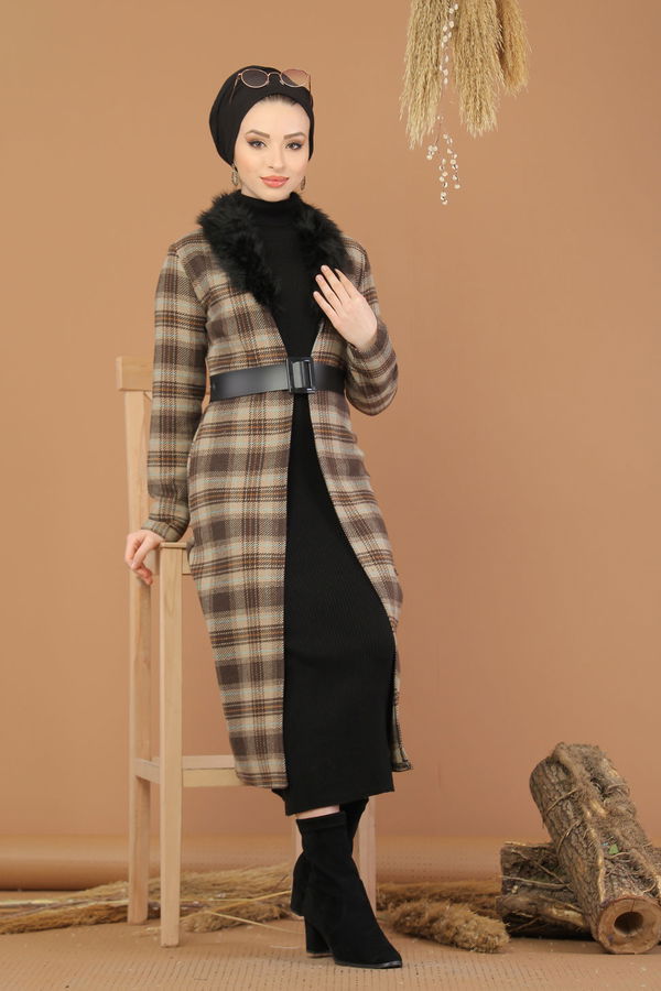 Kürk Detay Kap Kahve - 8228 Kahverengi - 8228