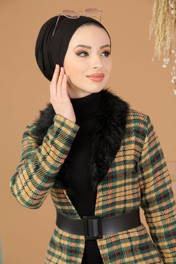 Kürk Detay Kap Yeşil - 8228 Yeşil - 8228