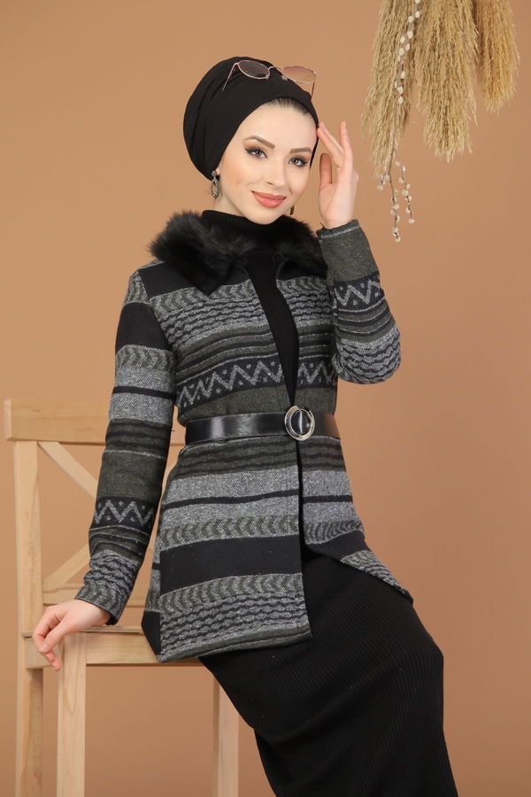 Kürk Detay Ceket Haki - 8233 Haki - 8233 HAKİ