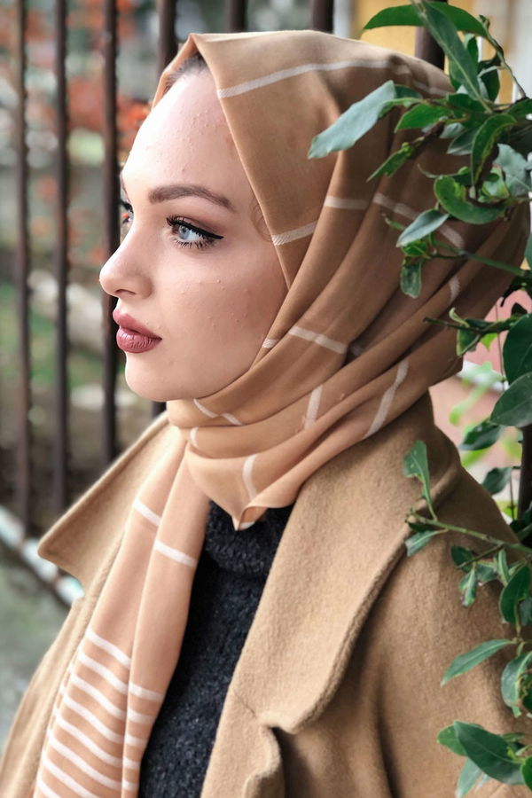 Çizgili Şal Siyah  Sarı - 8181 Sarı