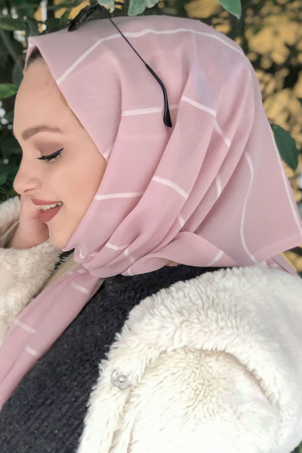 Çizgili Şal Gul - 8181 Pembe - 8181