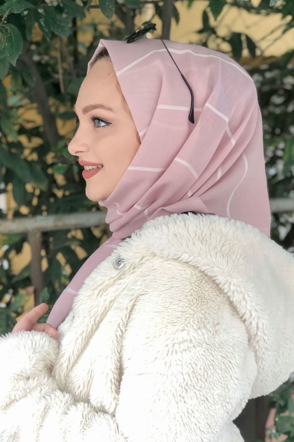 Çizgili Şal Gul - 8181 Pembe - 8181
