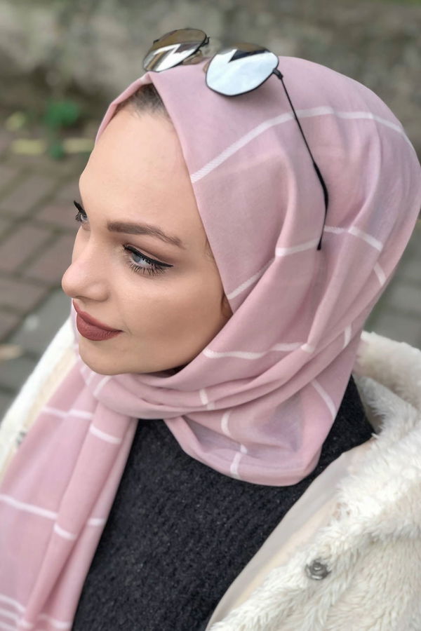Çizgili Şal Gul - 8181 Pembe - 8181