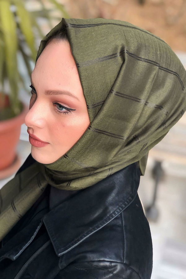 Simli Şal Siyah Haki - 8180