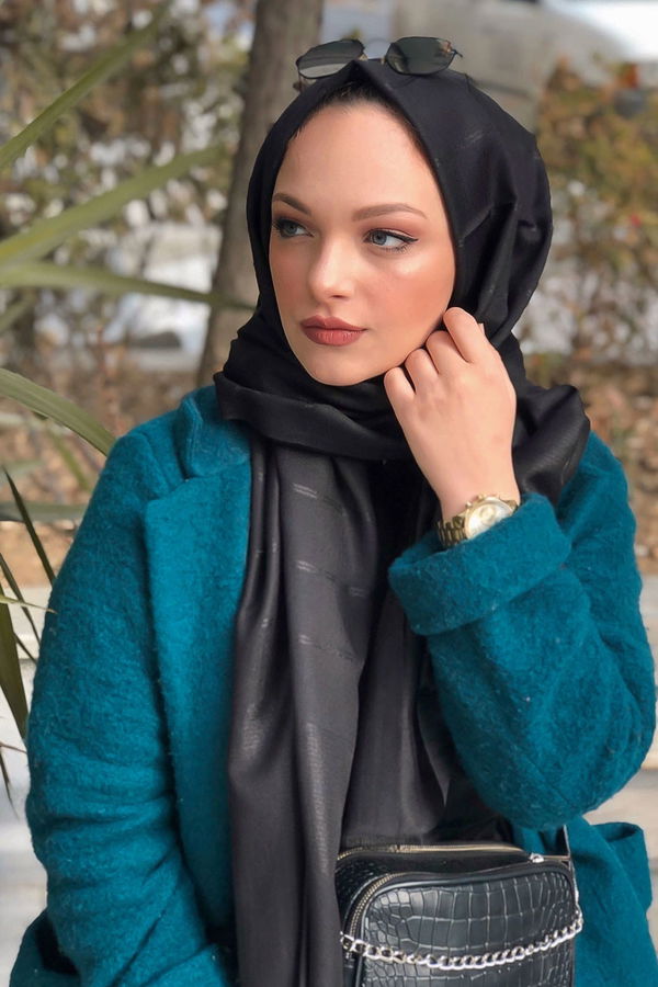 Simli Şal Siyah Siyah - 8180