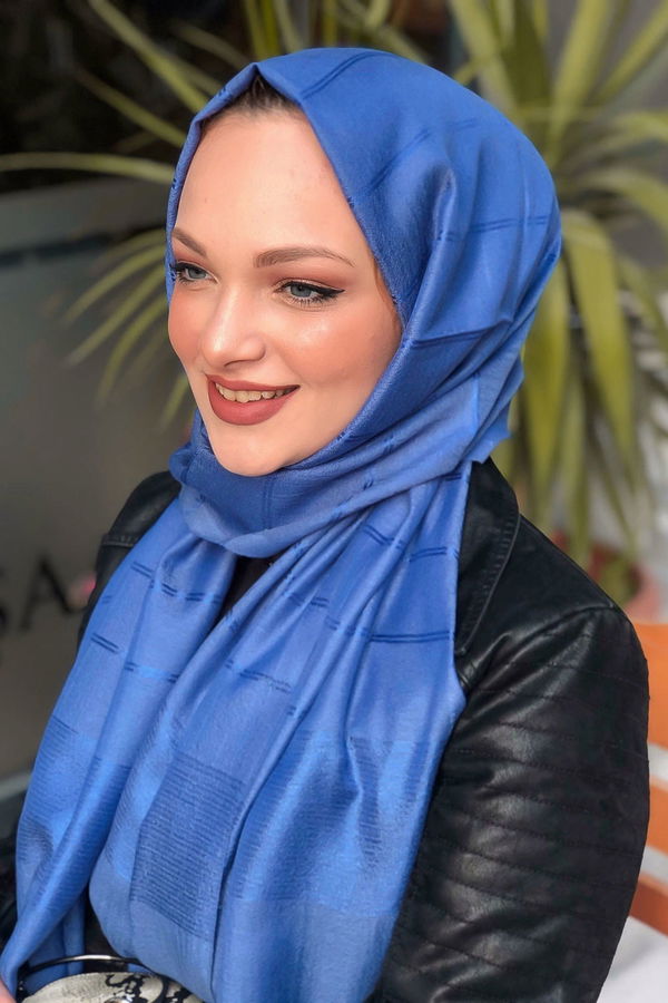 Simli Şal Siyah Mavi - 8180