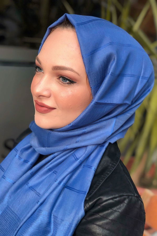 Simli Şal Siyah Mavi - 8180