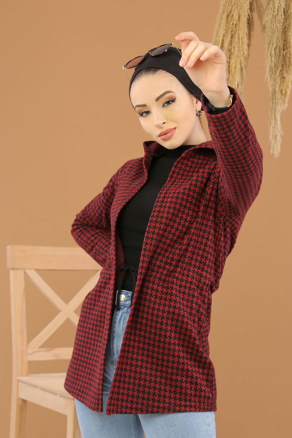 Kapşonlu Ceket Bordo  Bordo - 8254