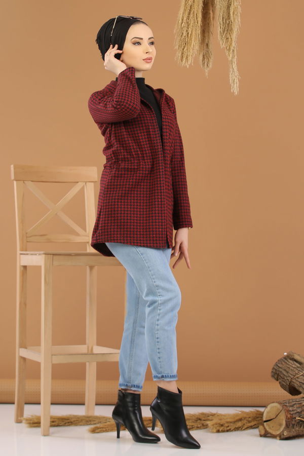 Kapşonlu Ceket Bordo  Bordo - 8254