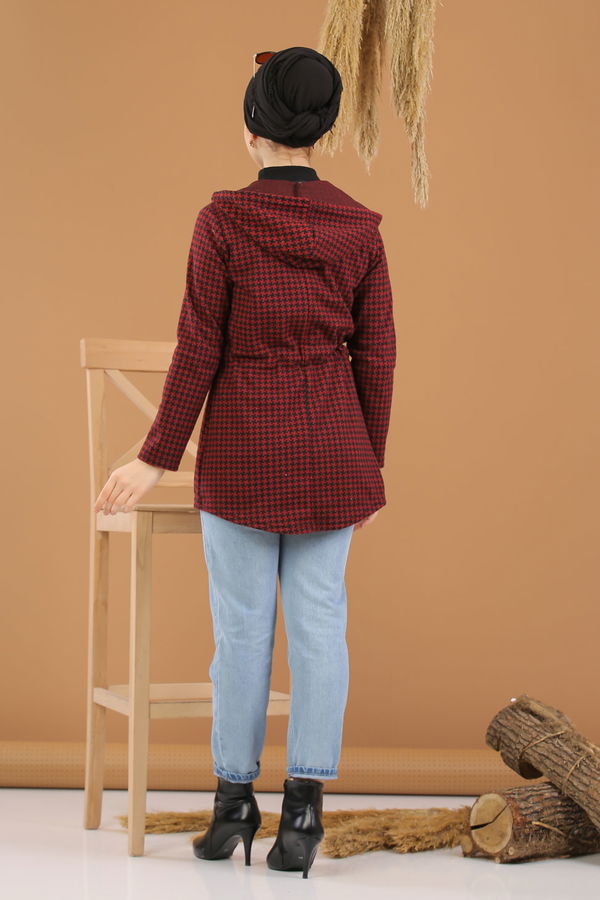 Kapşonlu Ceket Bordo  Bordo - 8254