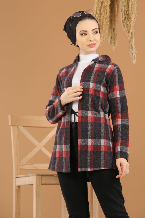 Kapşonlu Ceket Bordo  Bordo - 8255