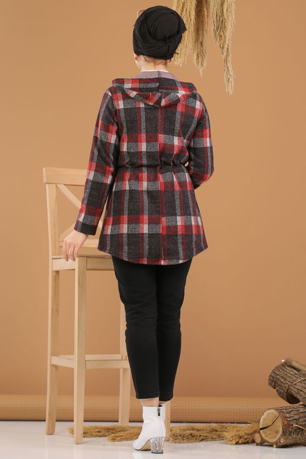 Kapşonlu Ceket Bordo  Bordo - 8255