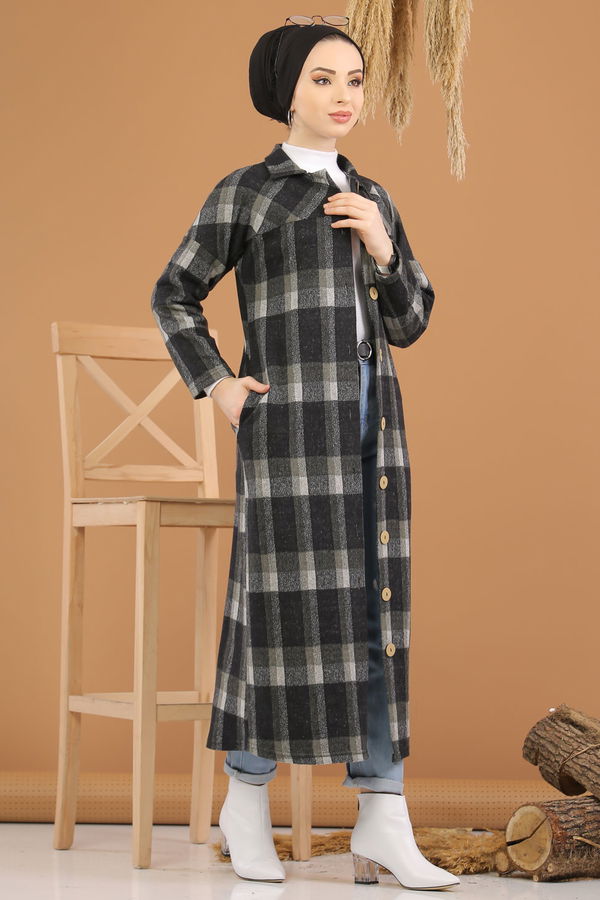 Dügmeli Hırka Haki  Haki - 5239