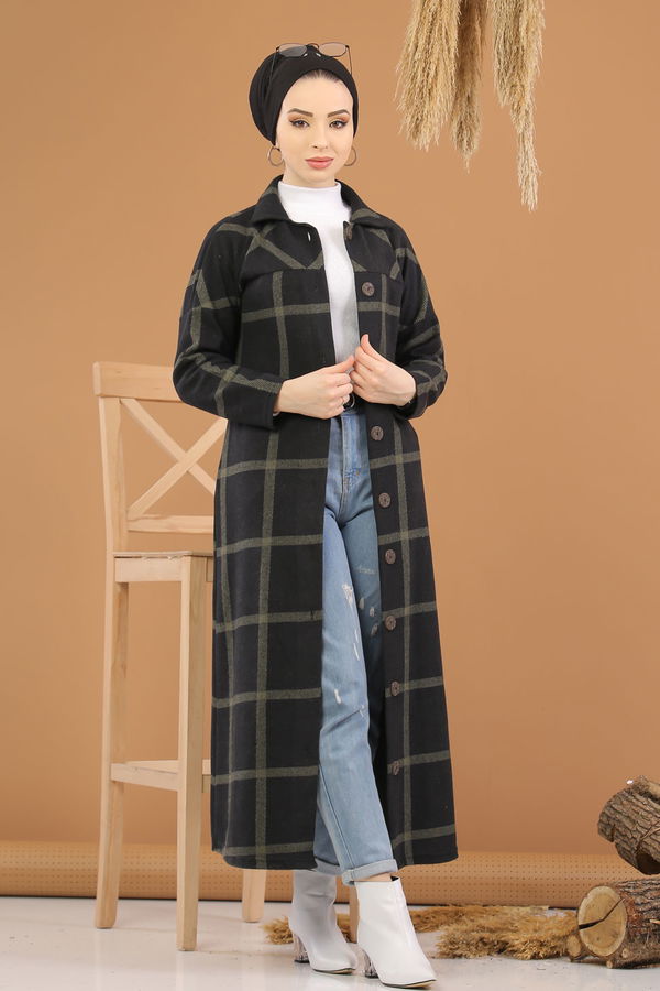 Dügmeli Hırka Haki  Haki - 5238