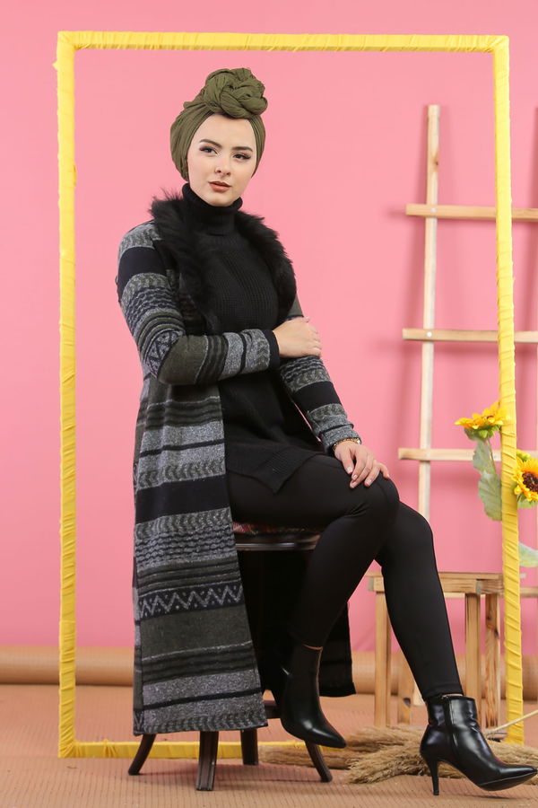 Kürk Detay Kap Haki - 8269 Haki - 8269 HAKİ