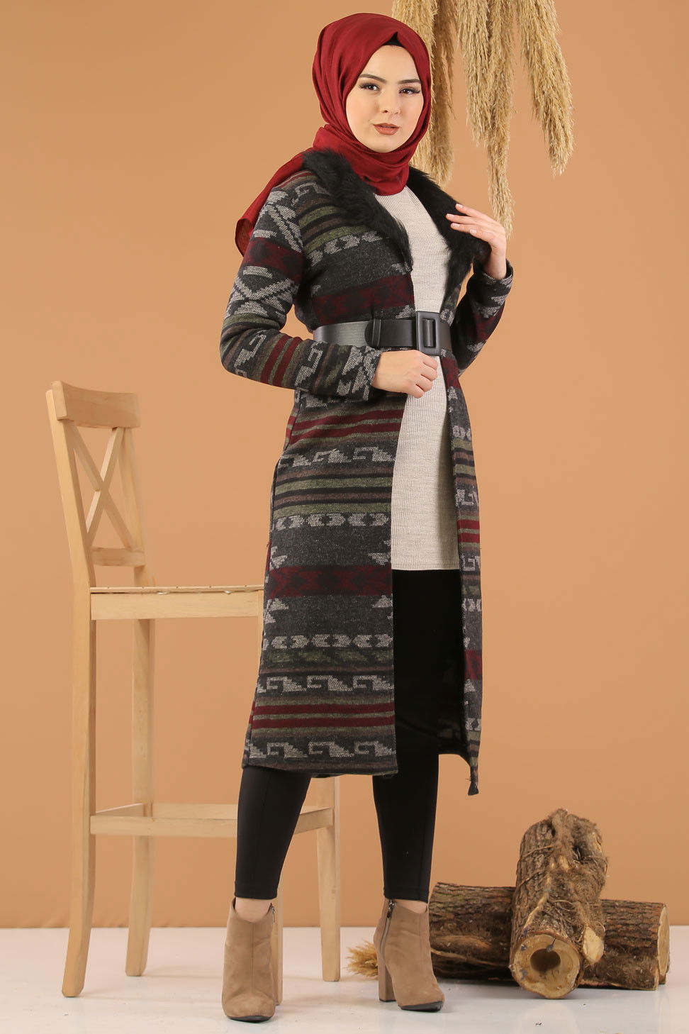 Kürk Detay Kap Haki - 8271 Haki - 8271 HAKİ