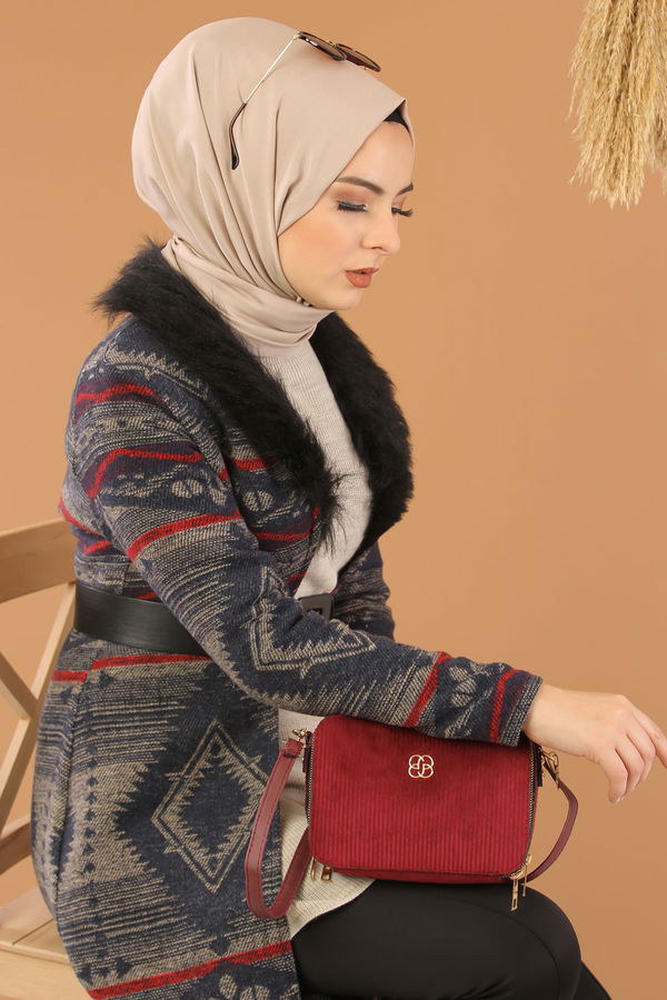 Kürk Detay Kap Lacivert - 8271 Lacivert - 8271 LACİVERT