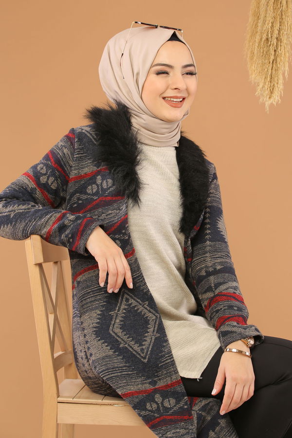 Kürk Detay Kap Lacivert - 8271 Lacivert - 8271 LACİVERT