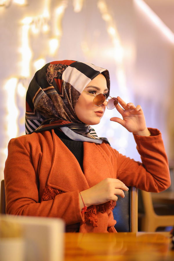 Desenli Şal Siyah Siyah - 8277 SİYAH