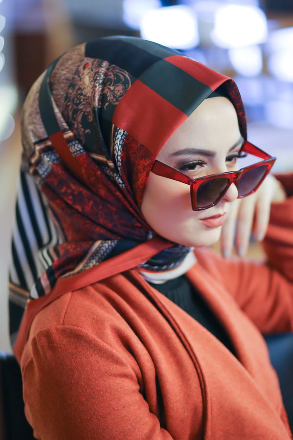 Desenli Şal Siyah Kiremit - 8277