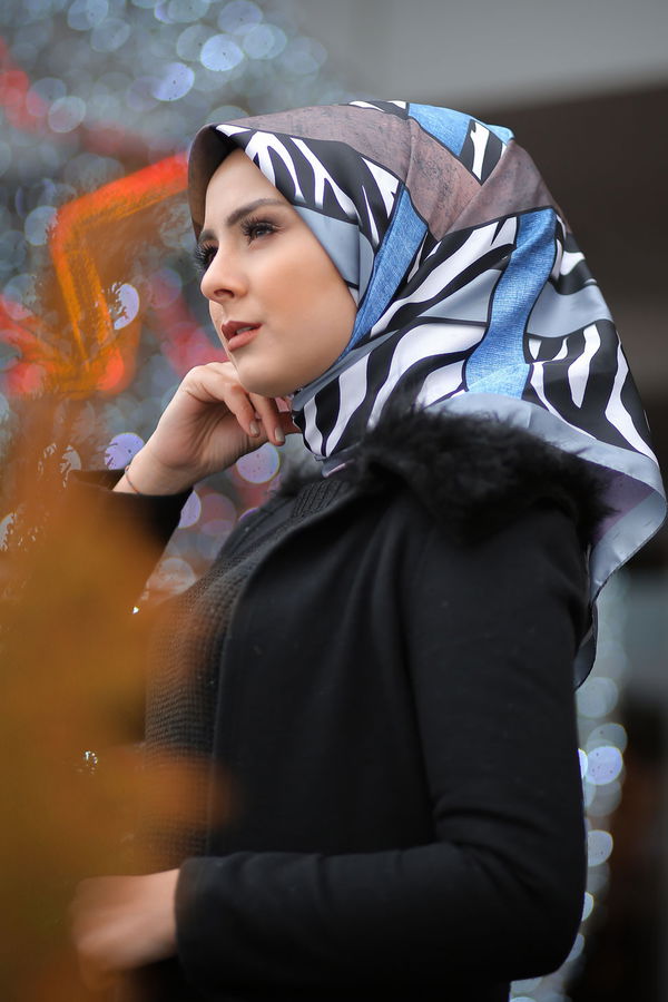 Desenli Şal Siyah  Antrasit - 8276 ANTRASİT
