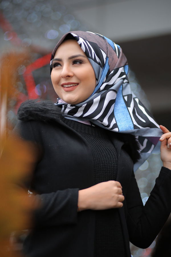 Desenli Şal Siyah  Antrasit - 8276 ANTRASİT