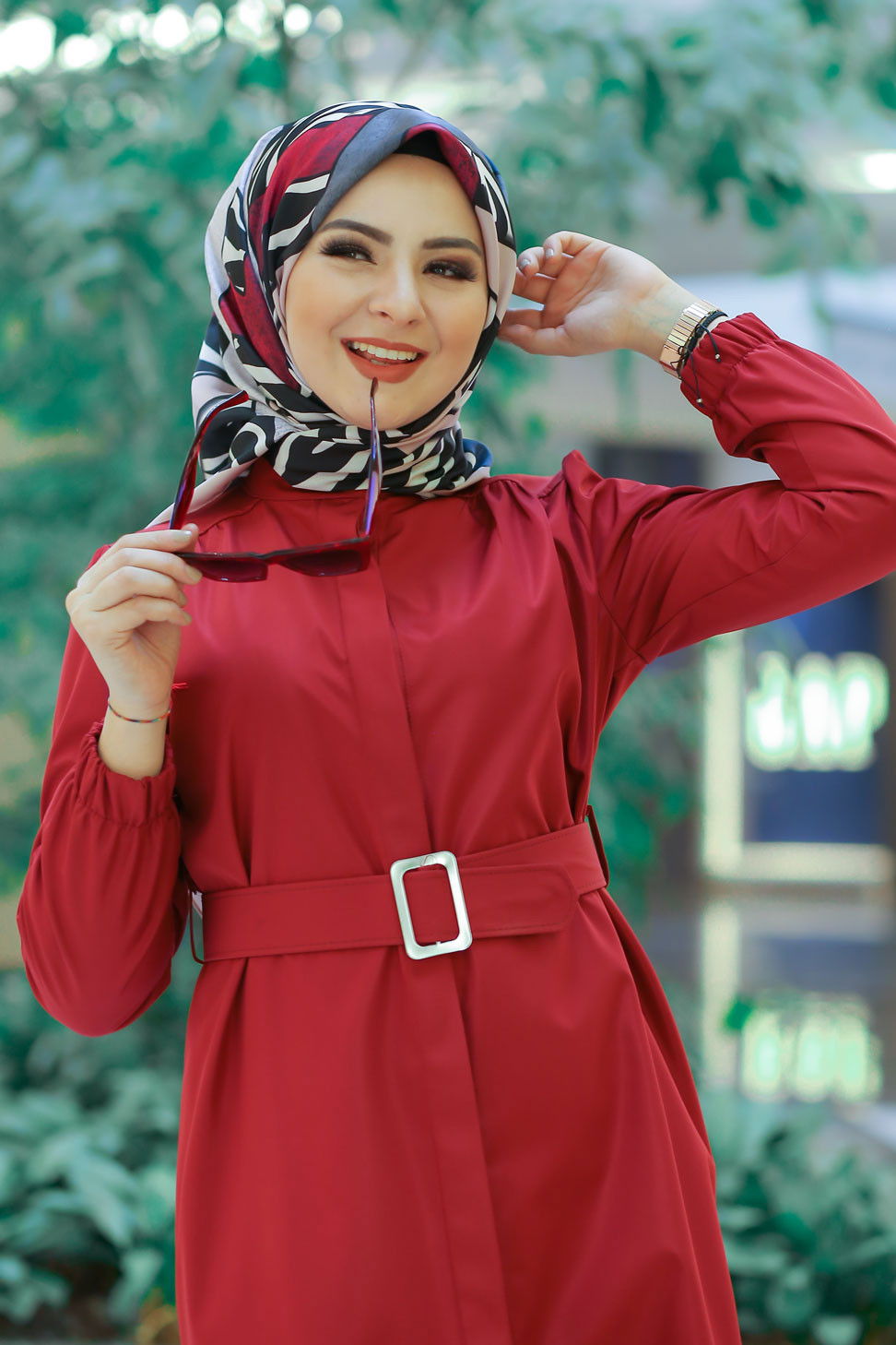 Desenli Şal Siyah  Pembe - 8276 PEMBE