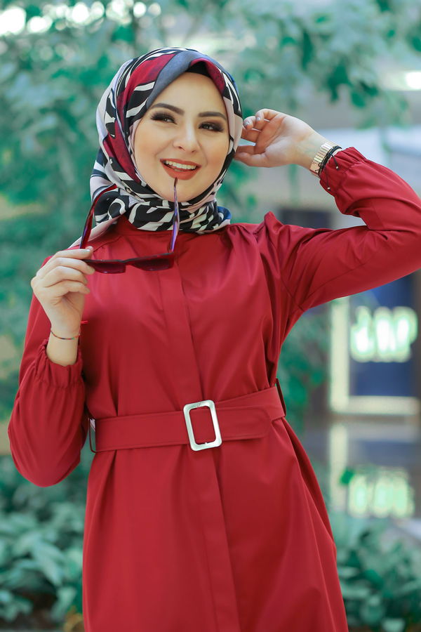 Desenli Şal Siyah  Pembe - 8276 PEMBE