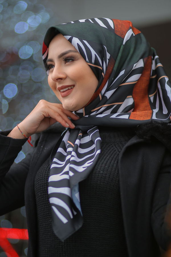 Desenli Şal Siyah  Siyah - 8276