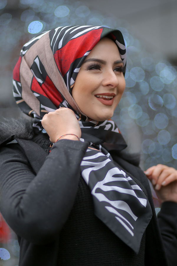 Desenli Şal Siyah  Siyah - 8276