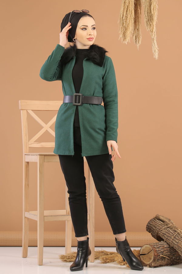 Kürk Detay Ceket Zumrut - 8280 Yeşil - 8280