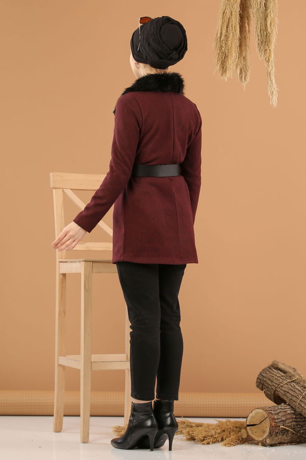 Kürk Detay Ceket  Bordo - 8280 Bordo - 8280