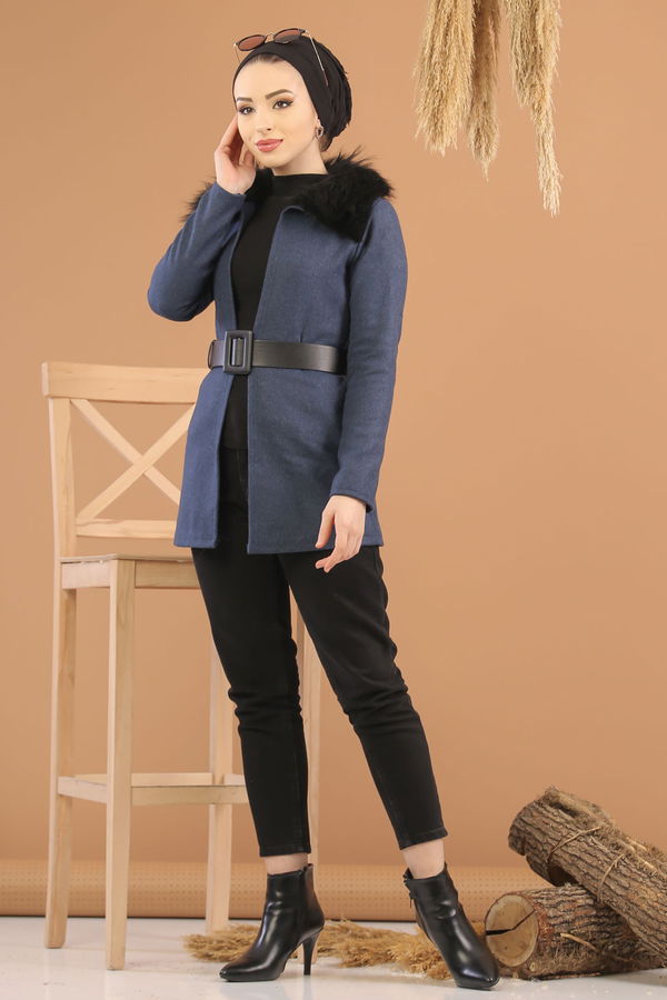 Kürk Detay Ceket Lacivert - 8280 Lacivert - 8280