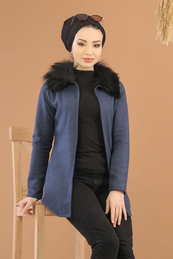 Kürk Detay Ceket Lacivert - 8280 Lacivert - 8280