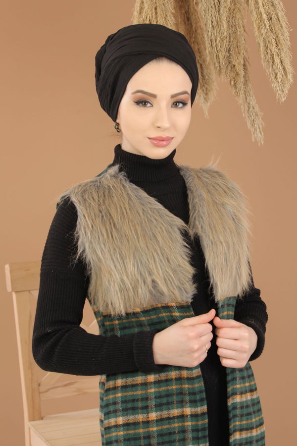 Kürk Detay Yelek Yeşil - 8282 Yeşil - 8282 YEŞİL